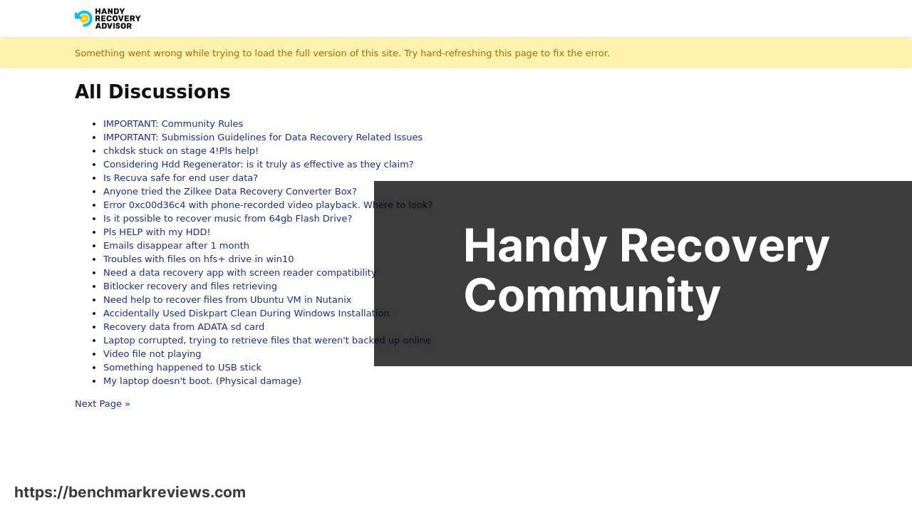 https://community.handyrecovery.com screenshot